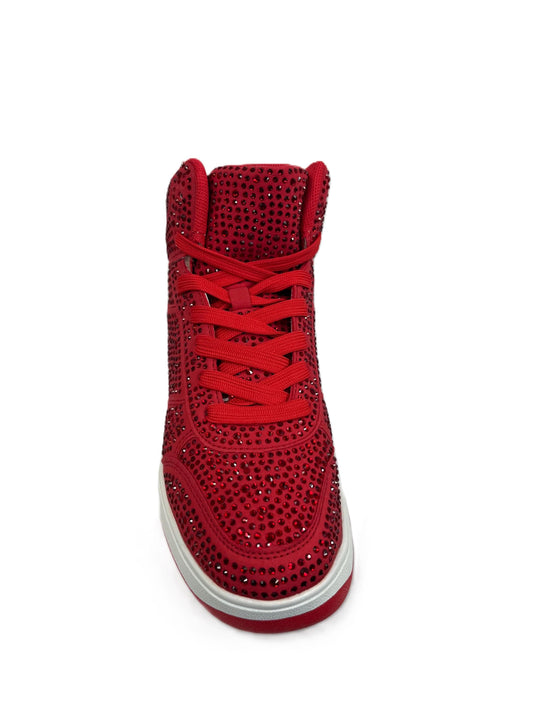 Liliana Rhinestone High Top Sneakers – Sparkly Bling Shoes for Women & Men | Colorful Statement Shoes | Crystal Studded Sneakers