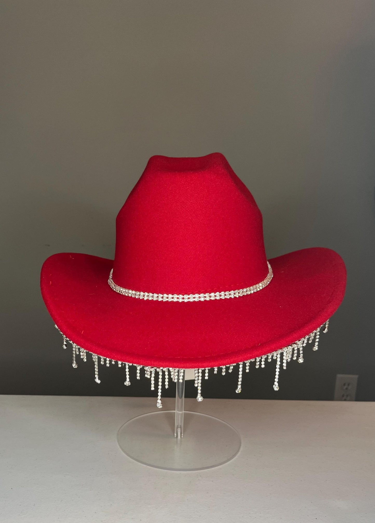 Red Felt Bling Cowboy Hat