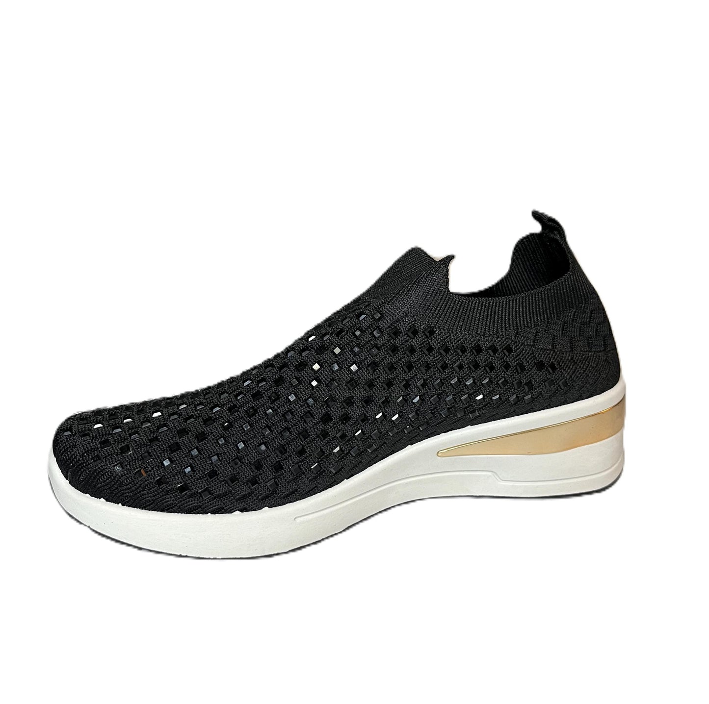 Black Atalina Slip-on With Gold Trim