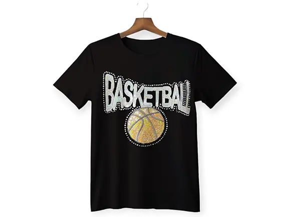 Basketball Rhinestone-Sequence T-Shirt