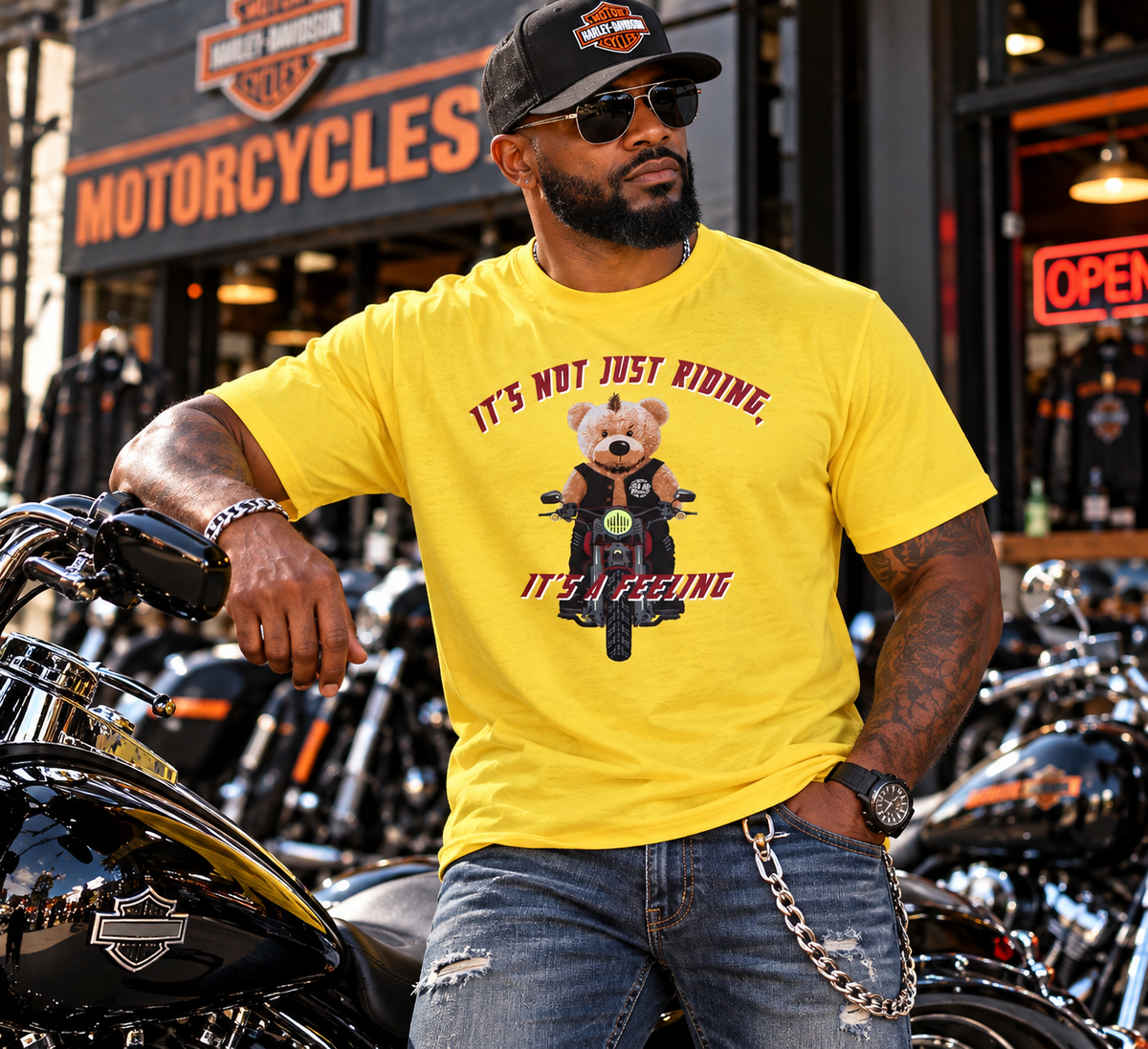 Motorcycle Teddy Bear Graphic Tee