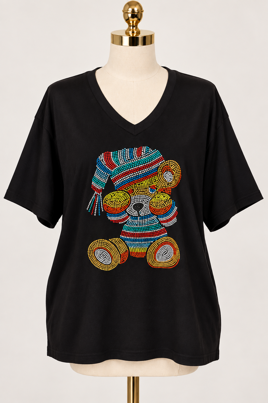 Gildan Multi-Color Rhinestone Sleepy Eyed Teddy Bear