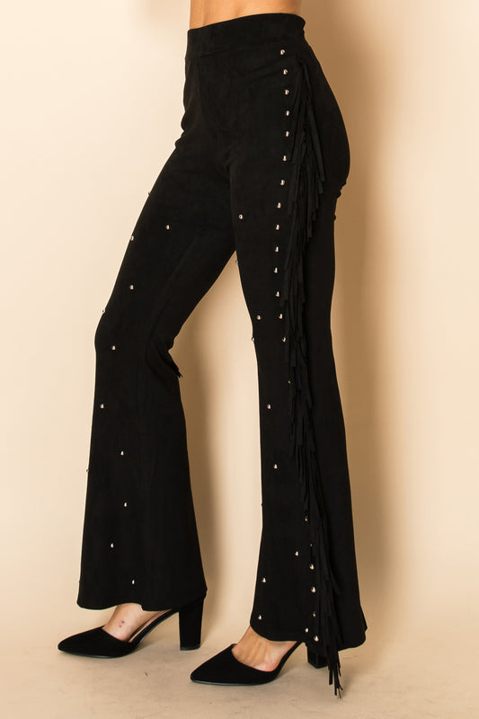 Fringed Suede Studded Pants