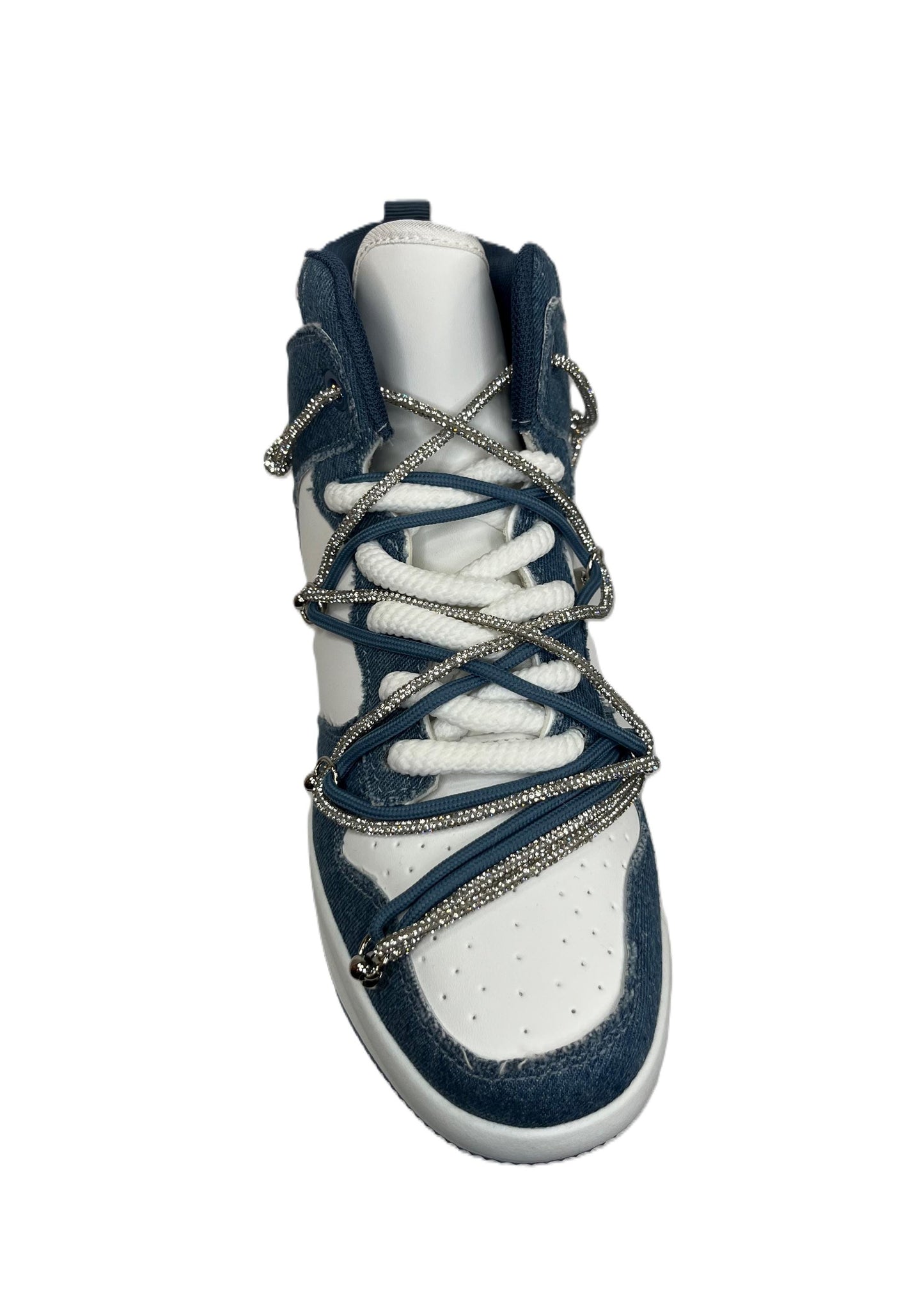 Liliana Denim Rhinestone Chain Sneakers