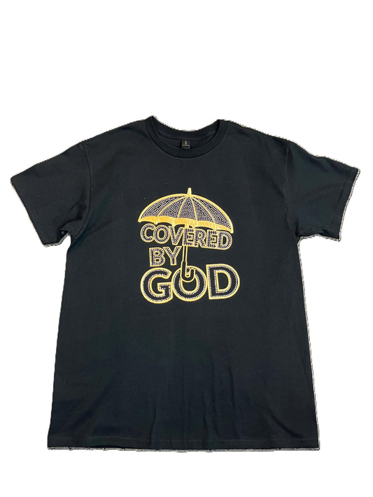 Cover By God Gold Rhinestone T Shirt