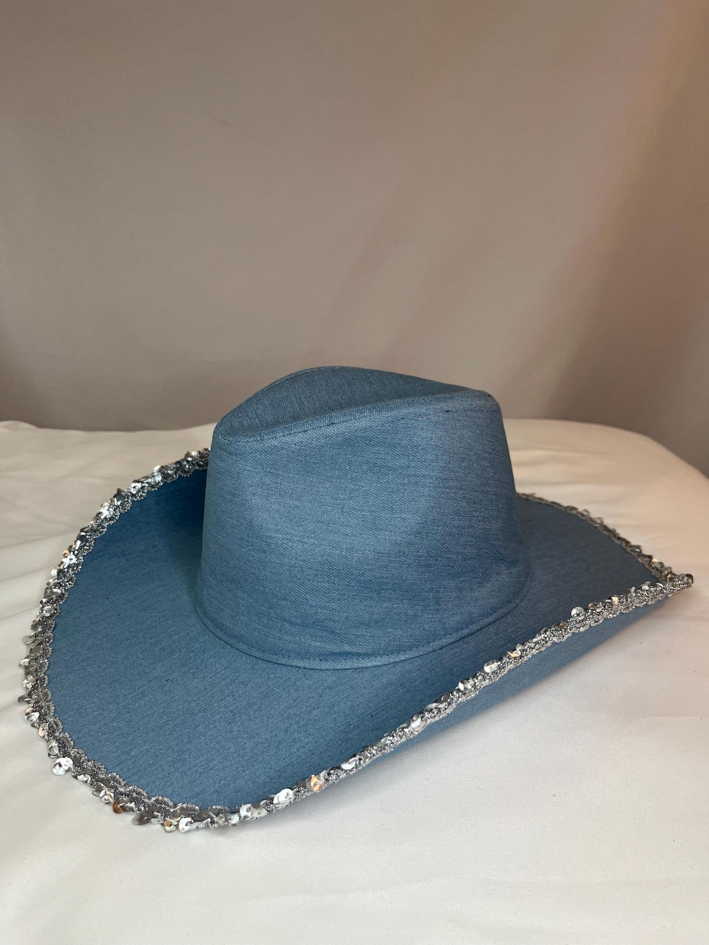 Denim Cowboy Hat Edge Sequin