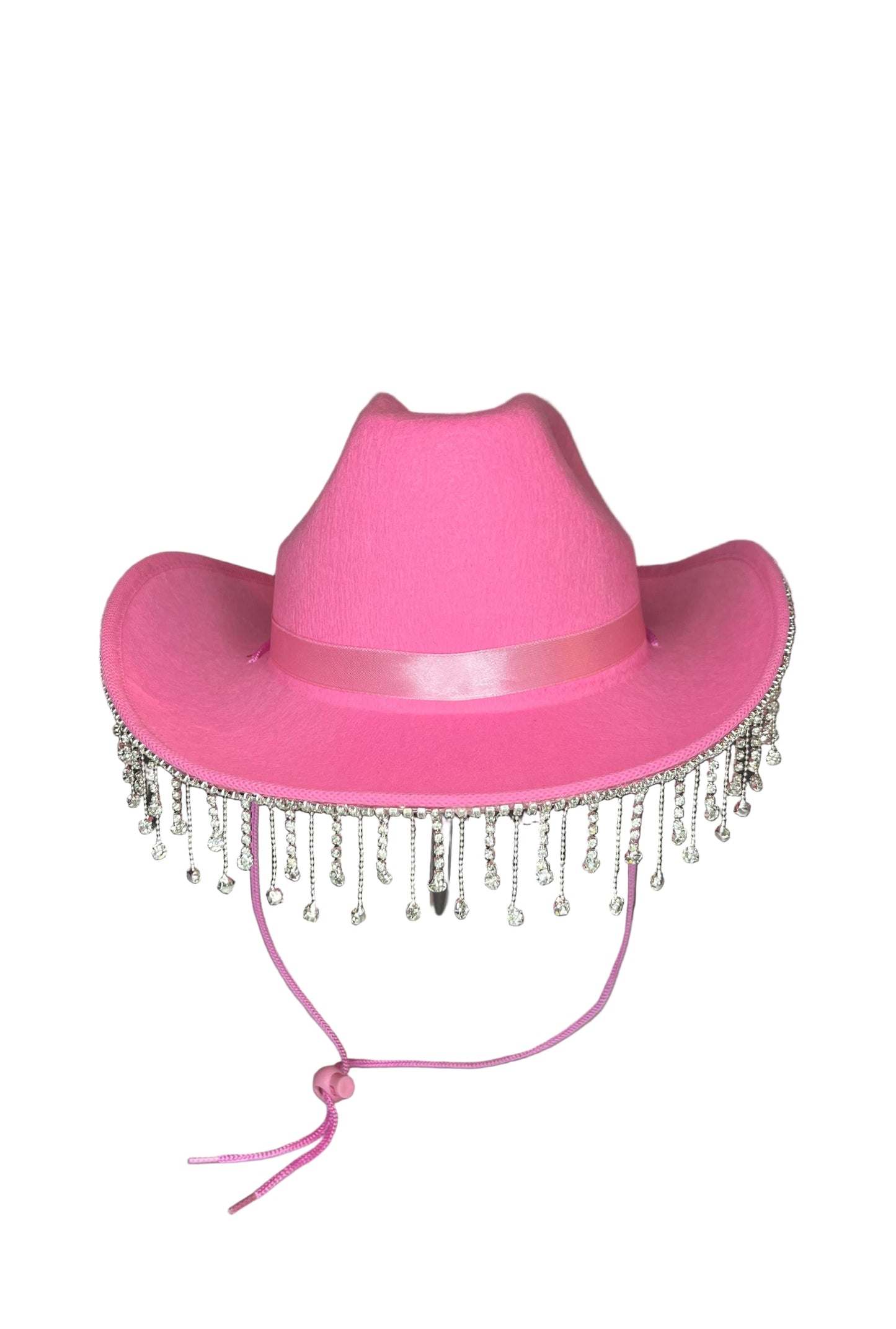 Western Cowboy Hat with Crystal Fringe Hanging Trim