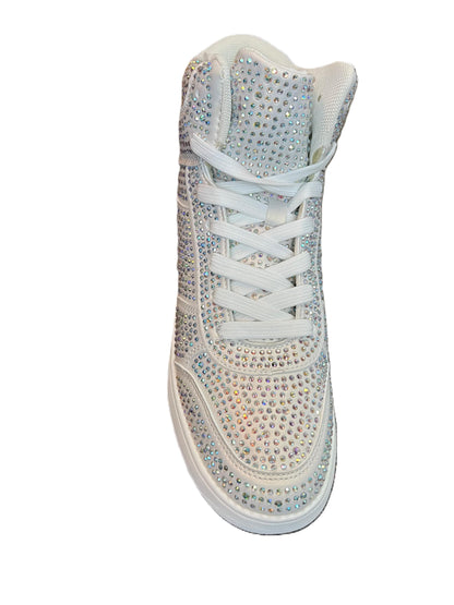 Liliana Rhinestone High Top Sneakers – Sparkly Bling Shoes for Women & Men | Colorful Statement Shoes | Crystal Studded Sneakers