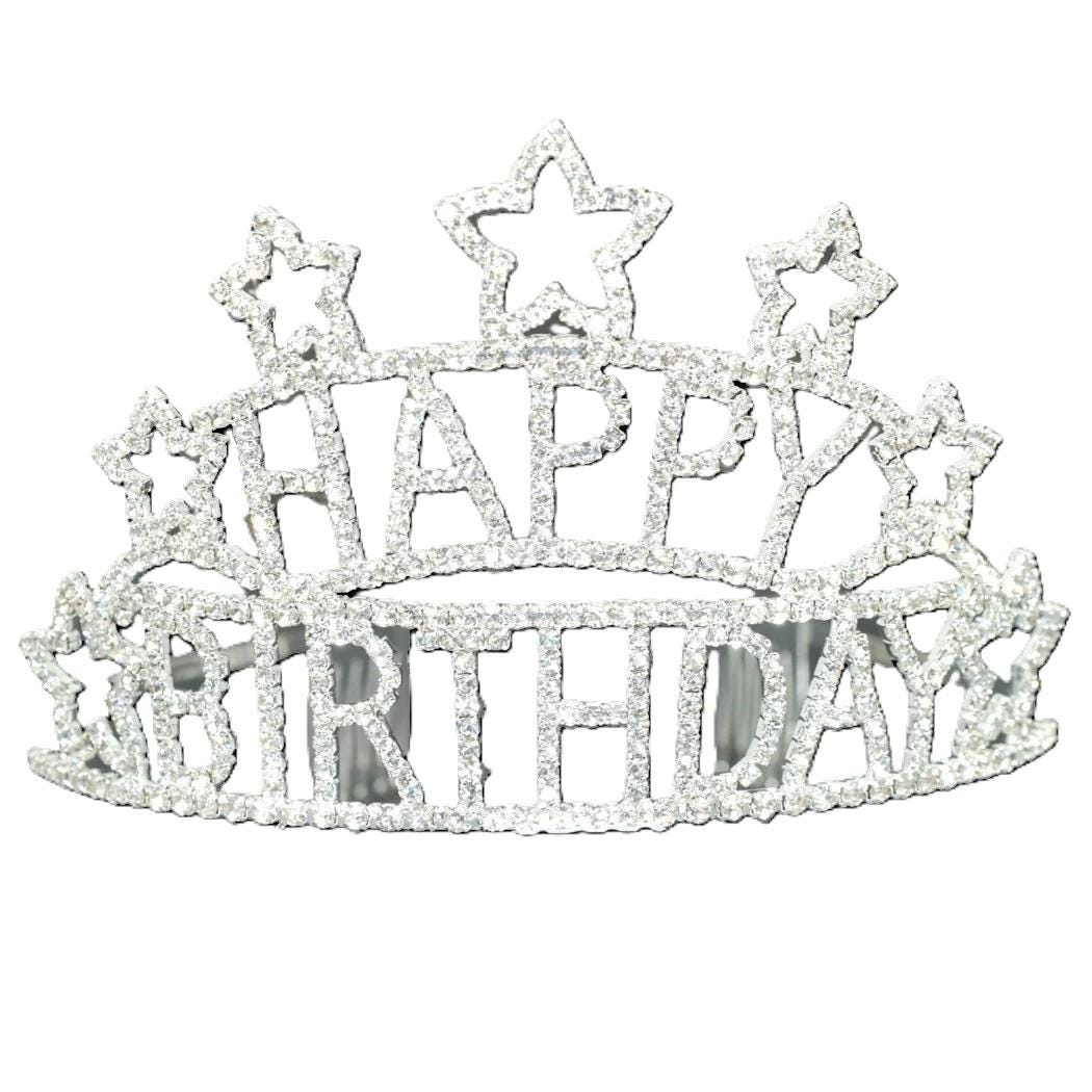 Happy Birthday Crystal Crown Tiara