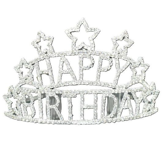 Happy Birthday Crystal Crown Tiara