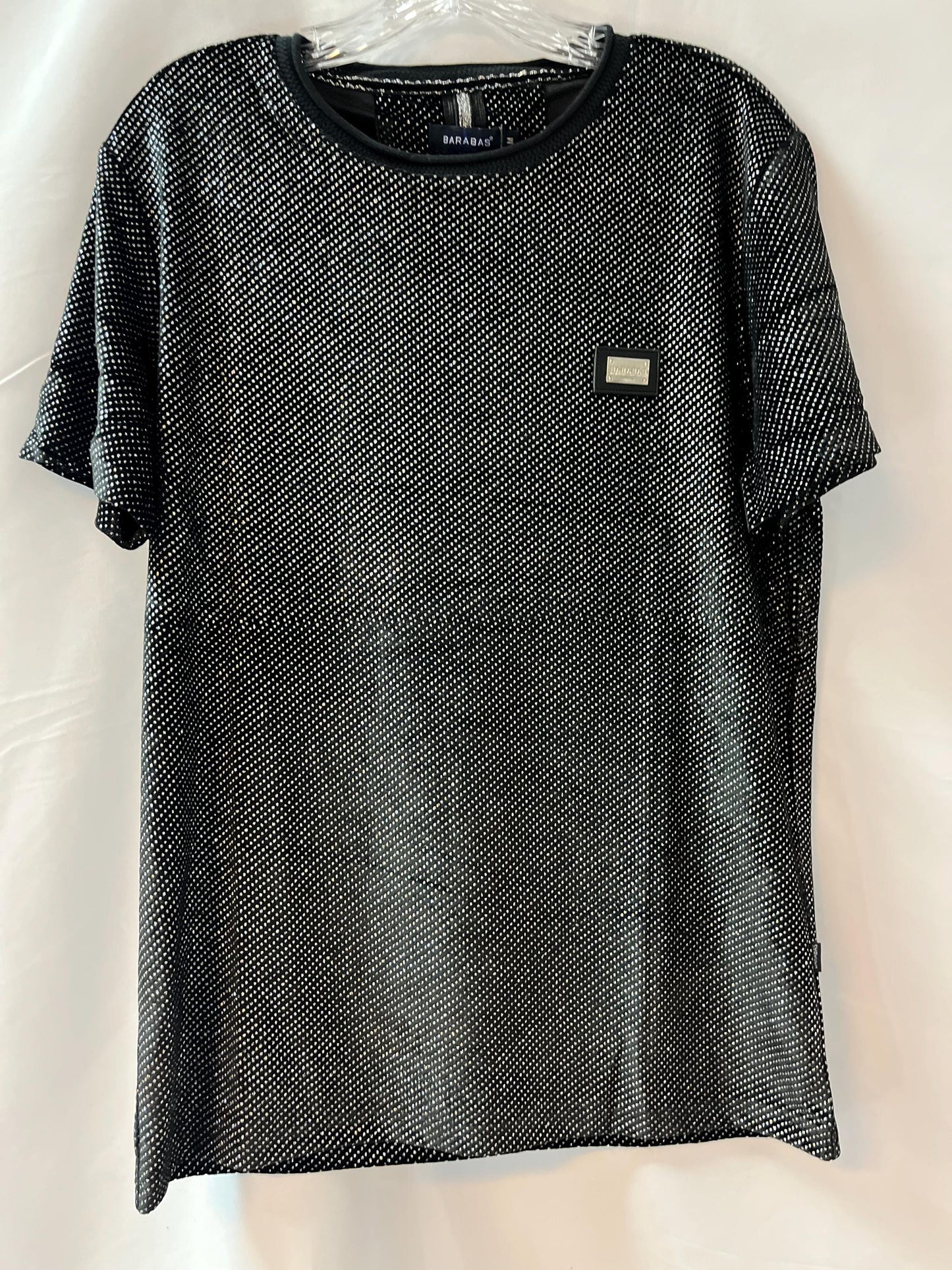 Men's Black Sparkle TShirt | Barabas Luxe Streetwear | Party Clubwear Bling Shirt | Short Sleeve Tee | Shiny Party Shirt | Luxury Streetwear