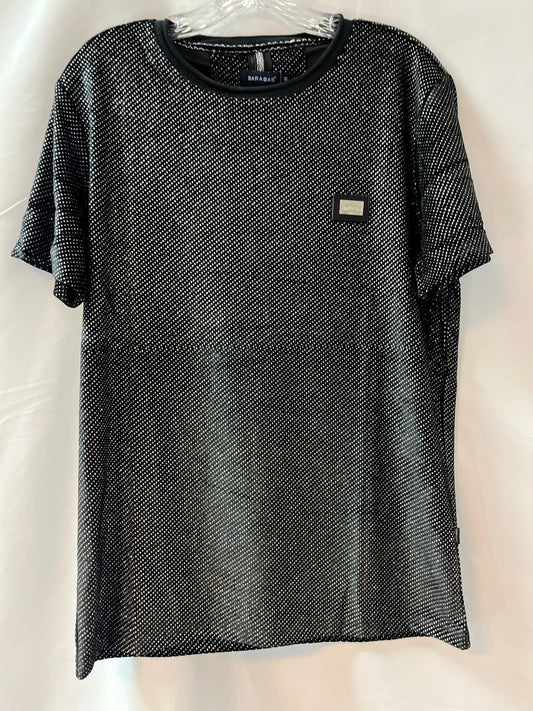 Men's Black Sparkle TShirt | Barabas Luxe Streetwear | Party Clubwear Bling Shirt | Short Sleeve Tee | Shiny Party Shirt | Luxury Streetwear