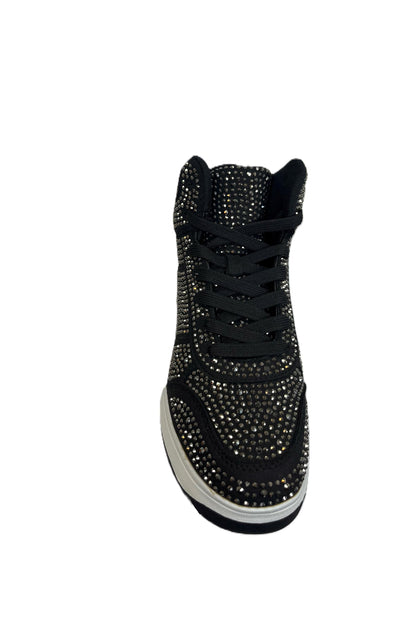 Liliana Rhinestone High Top Sneakers – Sparkly Bling Shoes for Women & Men | Colorful Statement Shoes | Crystal Studded Sneakers