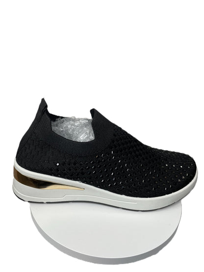 Black Atalina Slip-on With Gold Trim