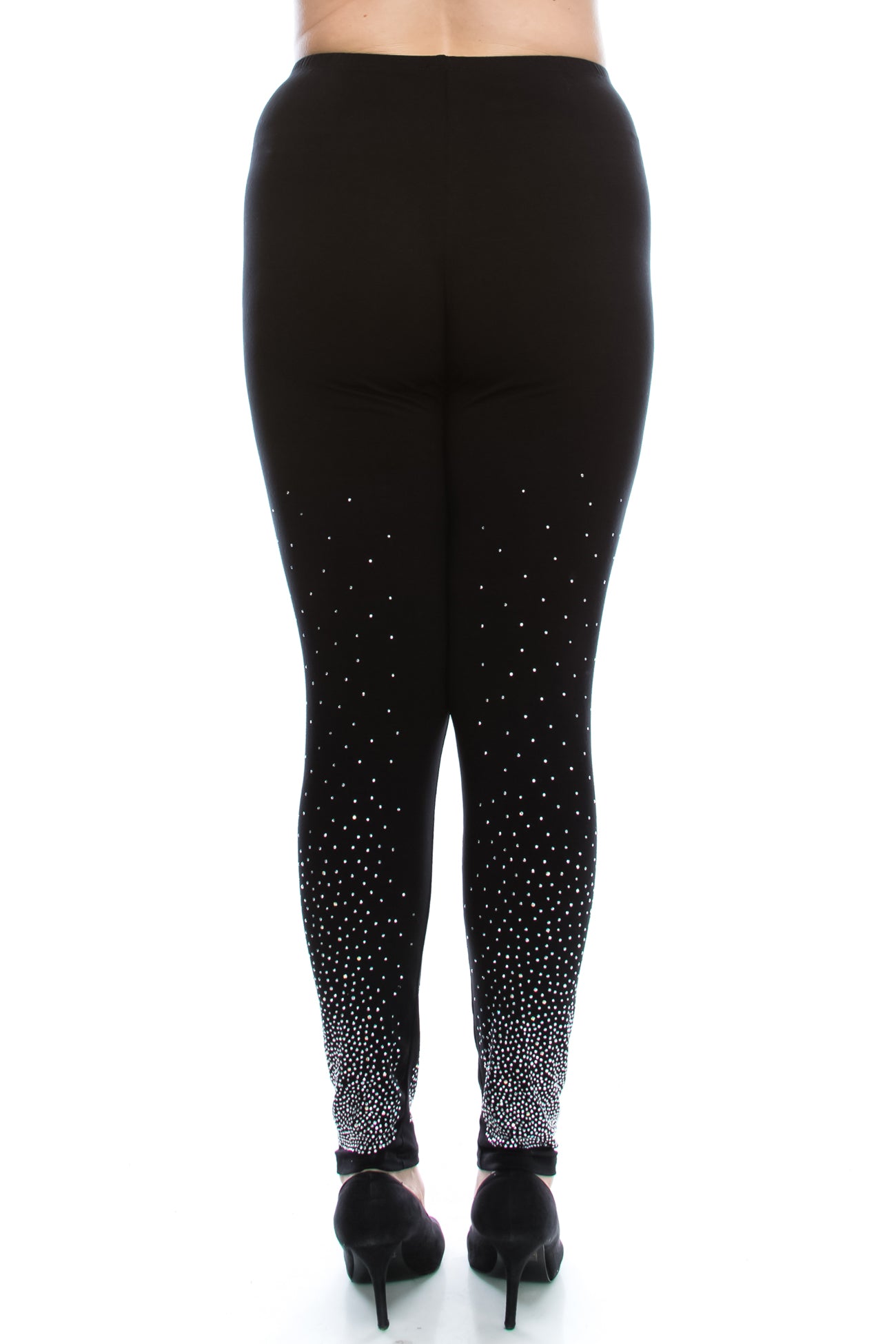 Ombre Rhinestone Mid-Rise Leggings