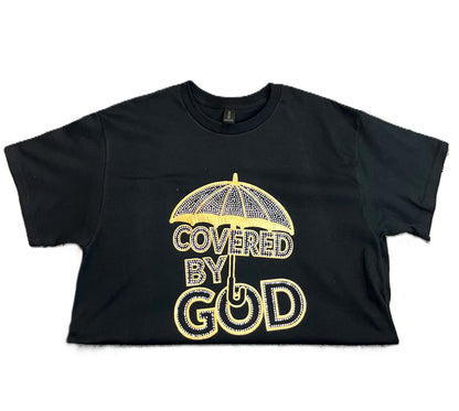 Cover By God Gold Rhinestone T Shirt