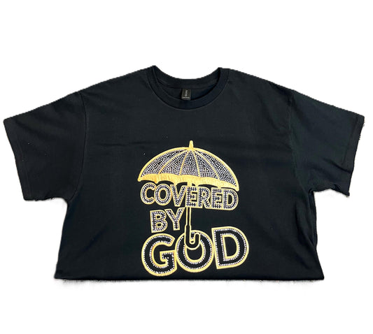 Cover By God Gold Rhinestone T Shirt