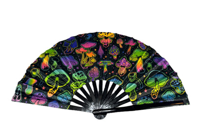 Large Print Colorful Ombre Rainbow Handheld Fan Line Dance Rodeo Fan