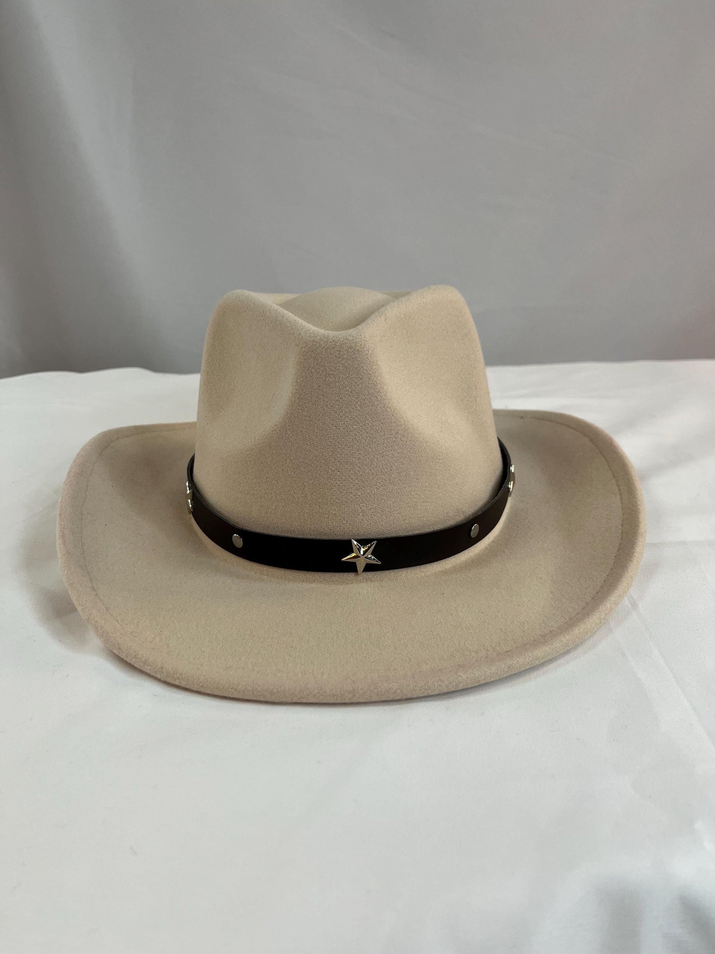 Western Style Cowboy Cowgirl Hat with Star Belt Band - Western Rodeo