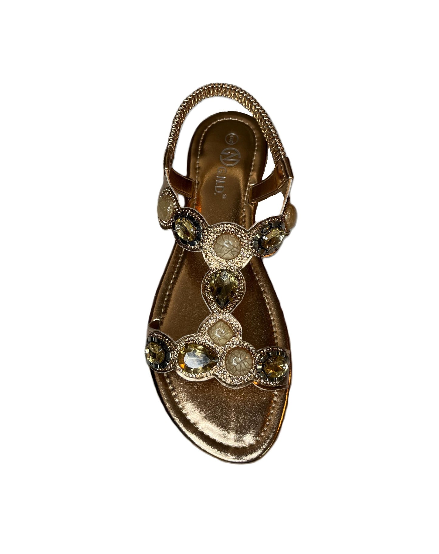 Stone Embellished Strap Elastic Band Women's Summer Sandals