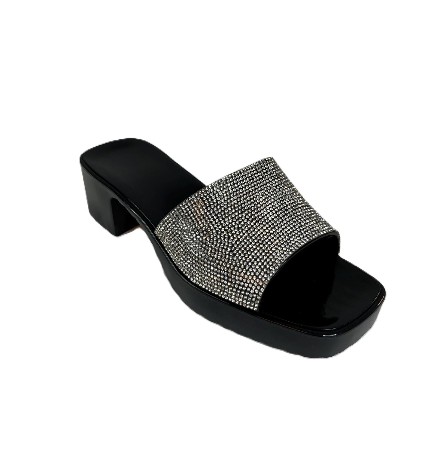 Dazzle Summer Sandals Rhinestone Slide Sandals for Women – Sparkly Glam Flats, Bling Slip-On Summer Shoes, Crystal Embellished Sandals