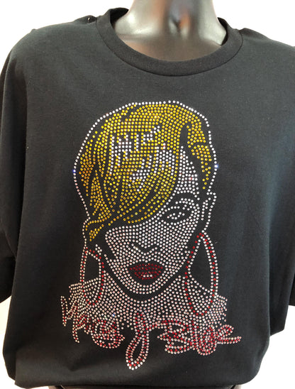 Celebrity Rhinestone T-Shirt - Mary J. Blige Shirt (3 color stones)