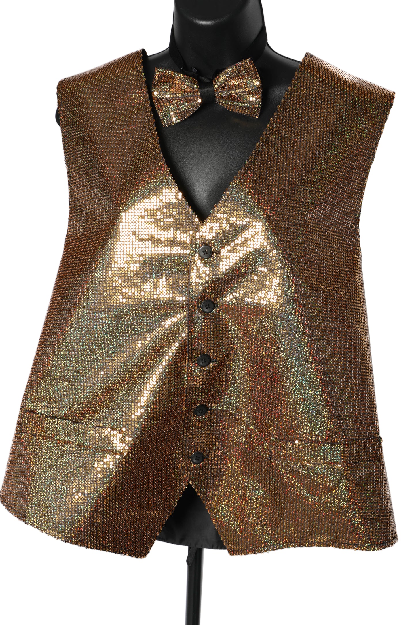 Men's Sequin Vest | Silver or Gold Sparkle Waistcoat | Disco Prom Party Outfit | Shiny Sequin Tuxedo Vest |