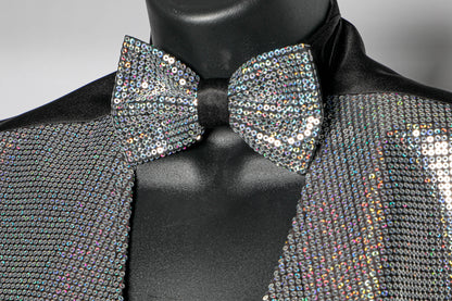 Men's Sequin Vest | Silver or Gold Sparkle Waistcoat | Disco Prom Party Outfit | Shiny Sequin Tuxedo Vest |