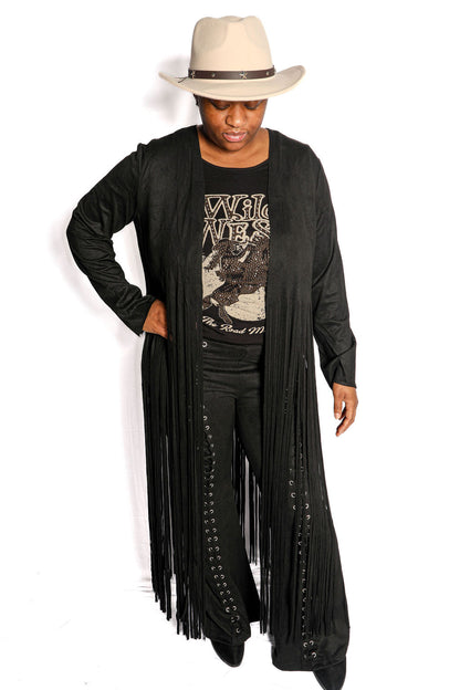 Wild West Fringe Shirt | Route 66 Graphic Tee | Cowgirl Boho Top | Rodeo Festival Fringe T-Shirt | Western Shirt Women