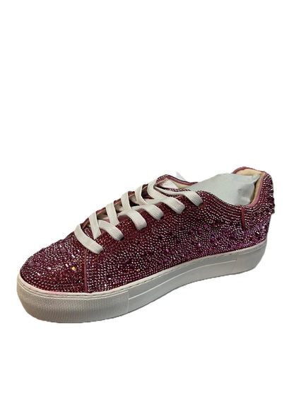 Cozzy Rhinestone Sneakers - Rhinestone Glitter Sneakers | Sparkly Lace-Up Shoes