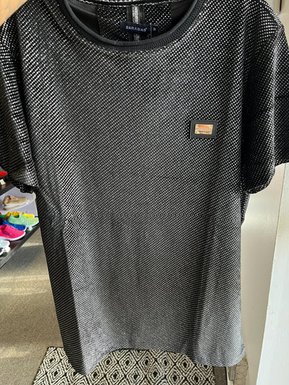 Men's Black Sparkle TShirt | Barabas Luxe Streetwear | Party Clubwear Bling Shirt | Short Sleeve Tee | Shiny Party Shirt | Luxury Streetwear