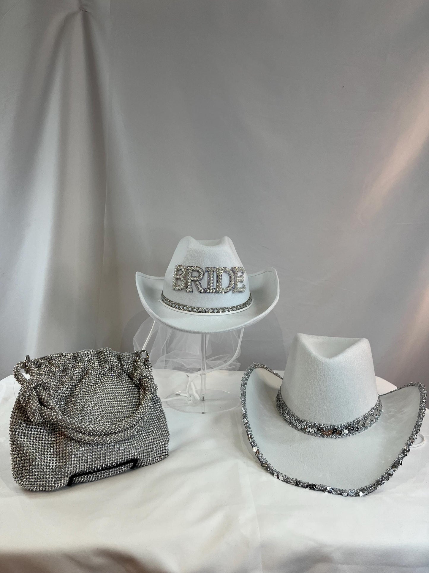 Crystal Clutch Purse with Knot Strap - Wedding set