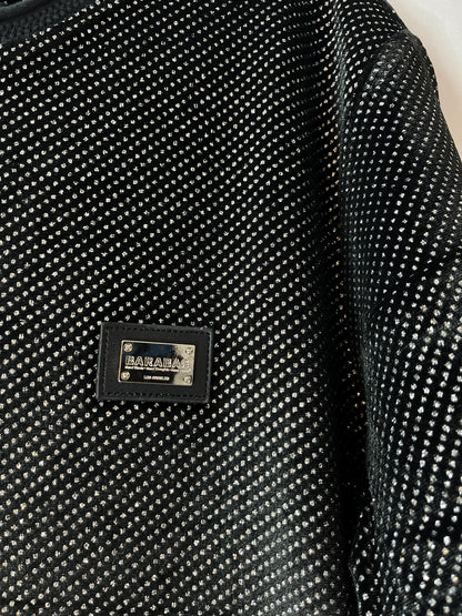 Men's Black Sparkle TShirt | Barabas Luxe Streetwear | Party Clubwear Bling Shirt | Short Sleeve Tee | Shiny Party Shirt | Luxury Streetwear