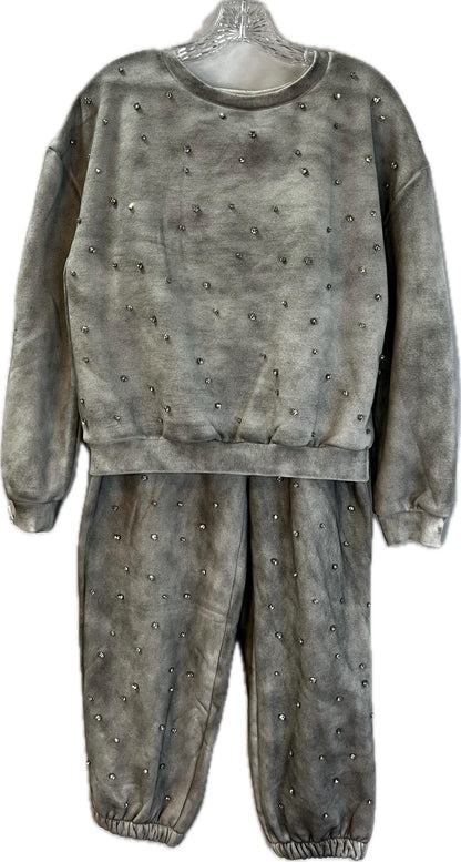 Shine Bright Jogger Set - Two Piece Rhinestone Set