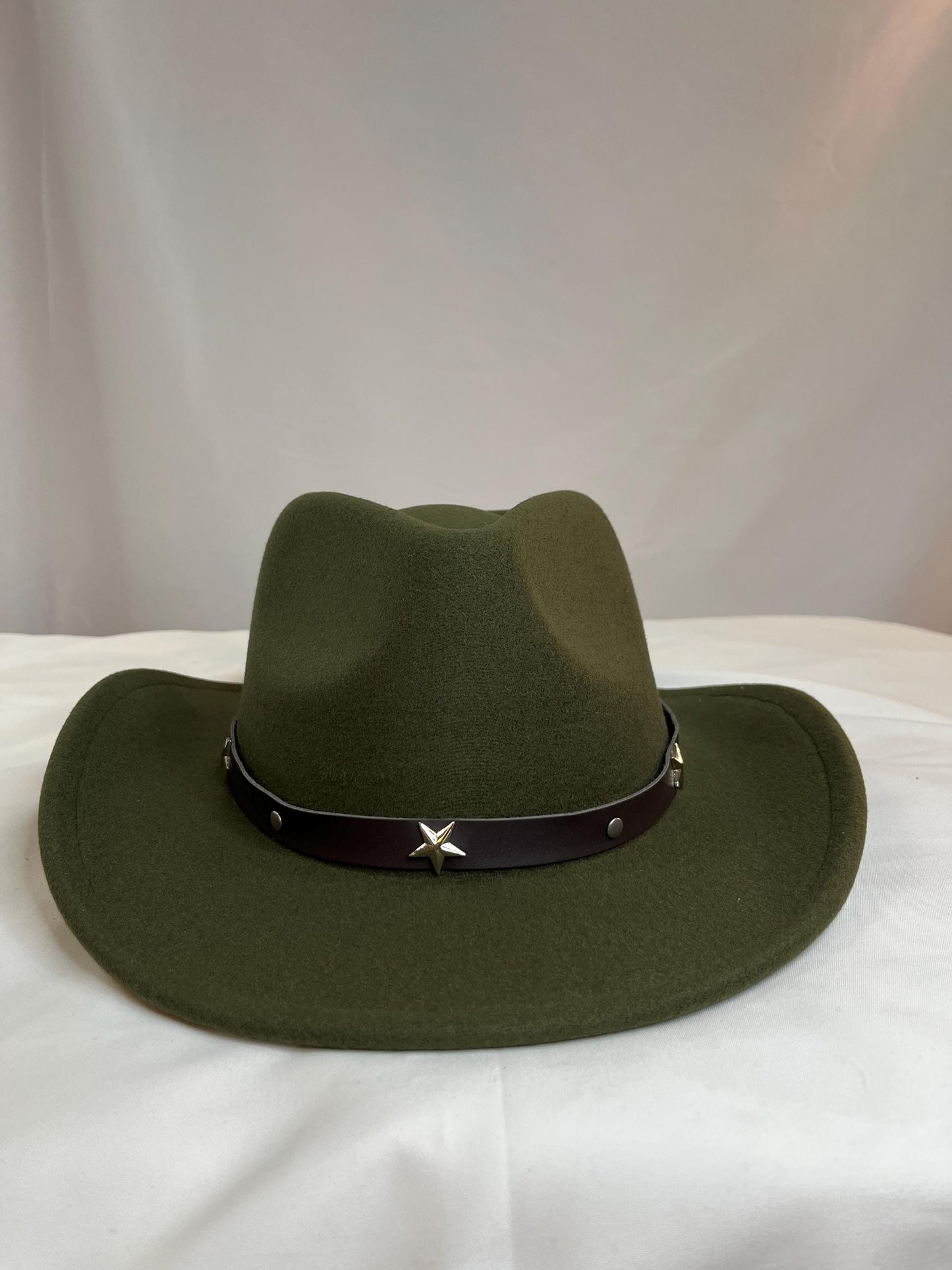 Western Style Cowboy Cowgirl Hat with Star Belt Band - Western Rodeo