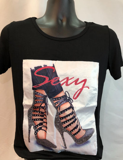 Dream, Sexy, Queen - Rhinestone bling trendy shirts for women