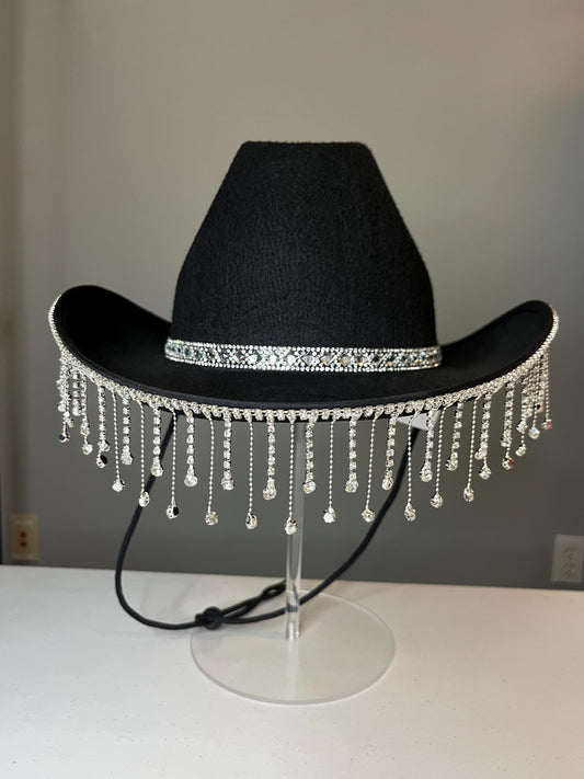 Black Felt Bling Cowboy Hat