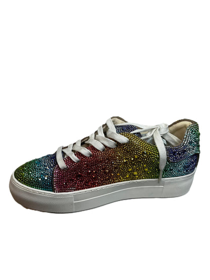 Cozzy Rhinestone Sneakers - Rhinestone Glitter Sneakers | Sparkly Lace-Up Shoes