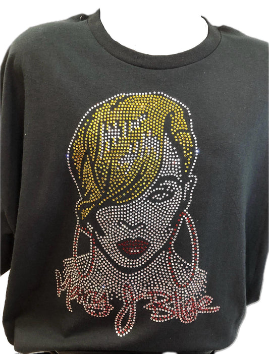 Celebrity Rhinestone T-Shirt - Mary J. Blige Shirt (3 color stones)