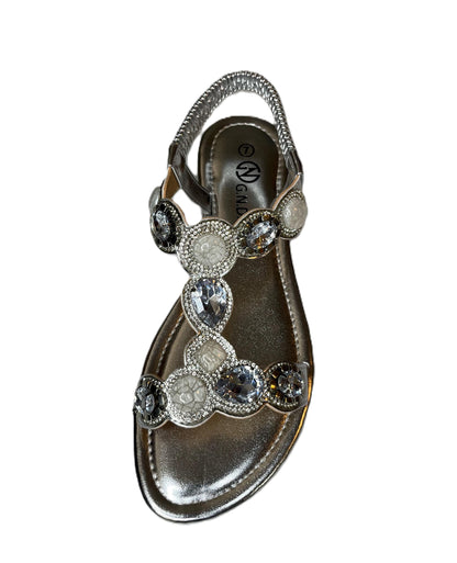 Stone Embellished Strap Elastic Band Women's Summer Sandals