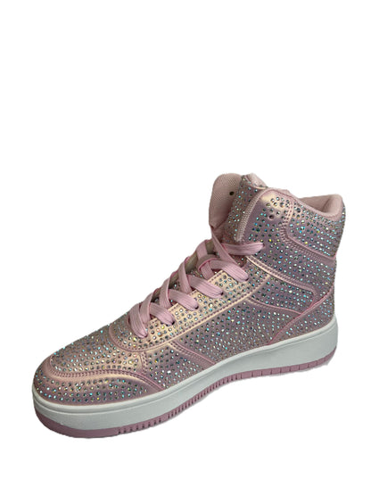 Liliana Rhinestone High Top Sneakers – Sparkly Bling Shoes for Women & Men | Colorful Statement Shoes | Crystal Studded Sneakers