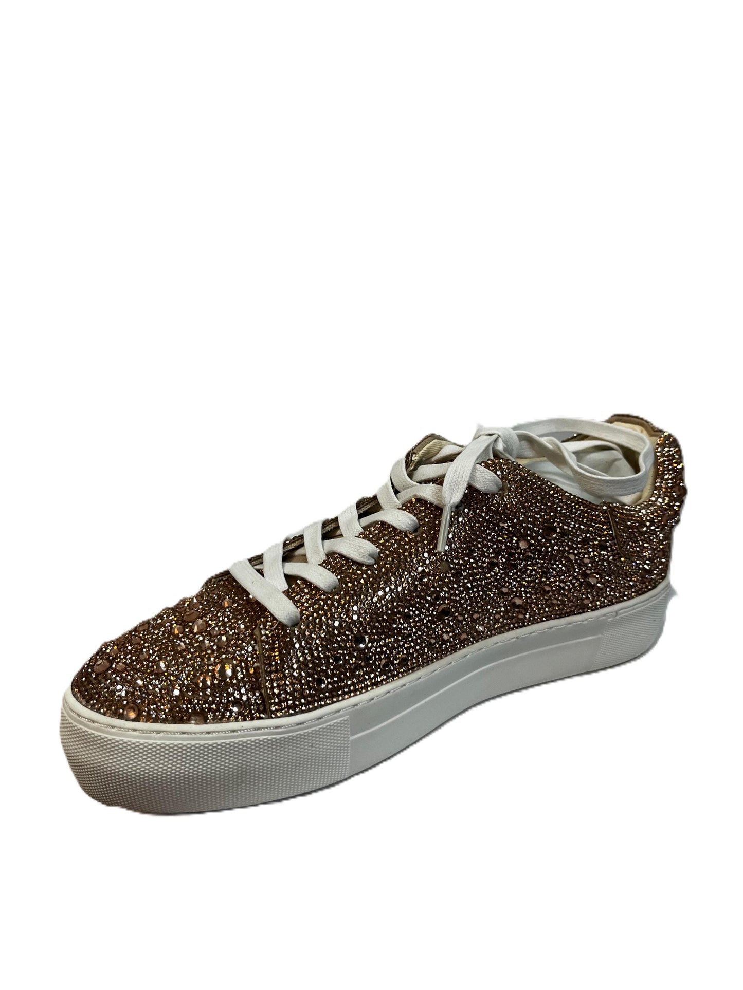 Cozzy Rhinestone Sneakers - Rhinestone Glitter Sneakers | Sparkly Lace-Up Shoes