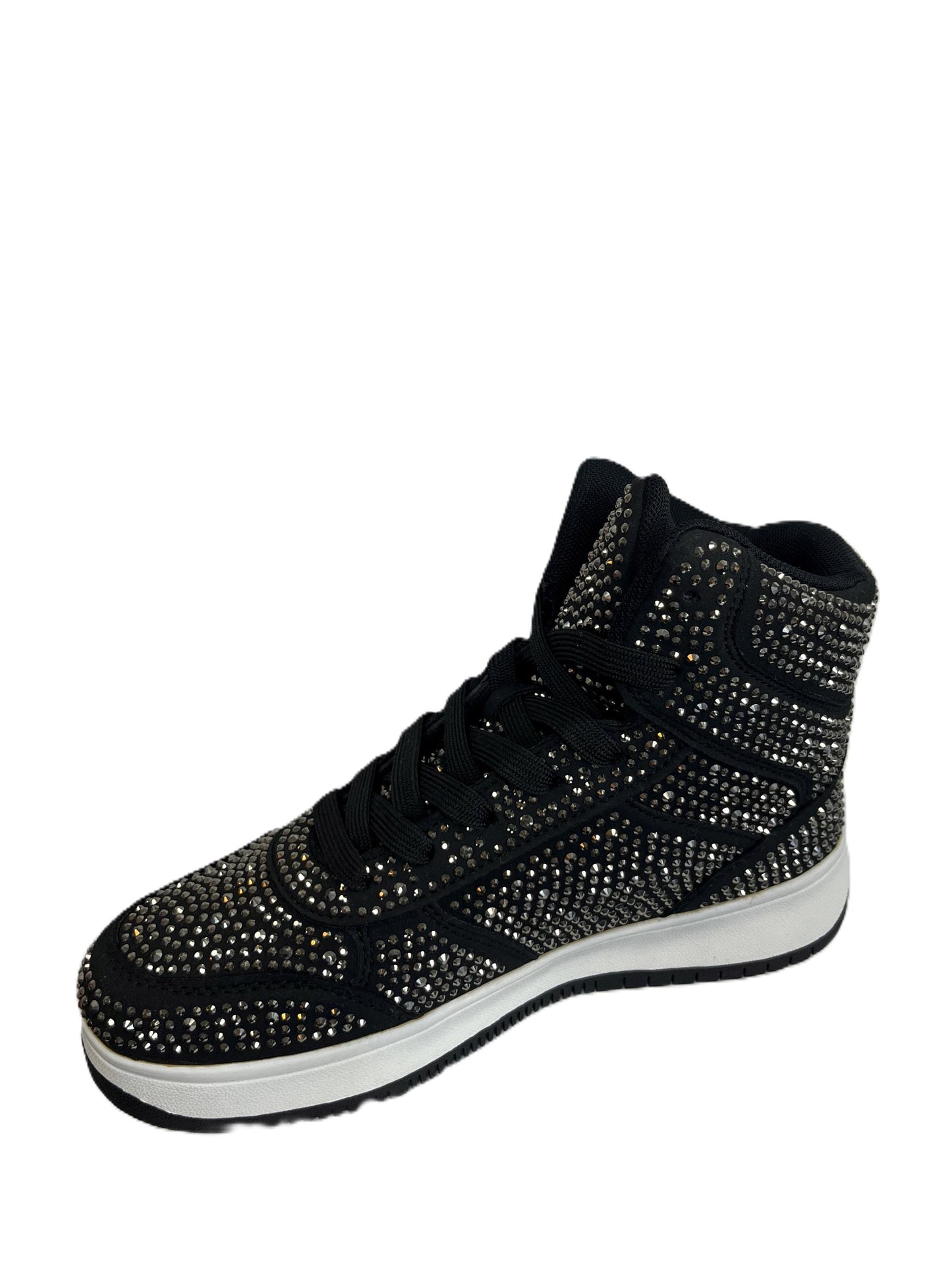 Liliana Rhinestone High Top Sneakers – Sparkly Bling Shoes for Women & Men | Colorful Statement Shoes | Crystal Studded Sneakers