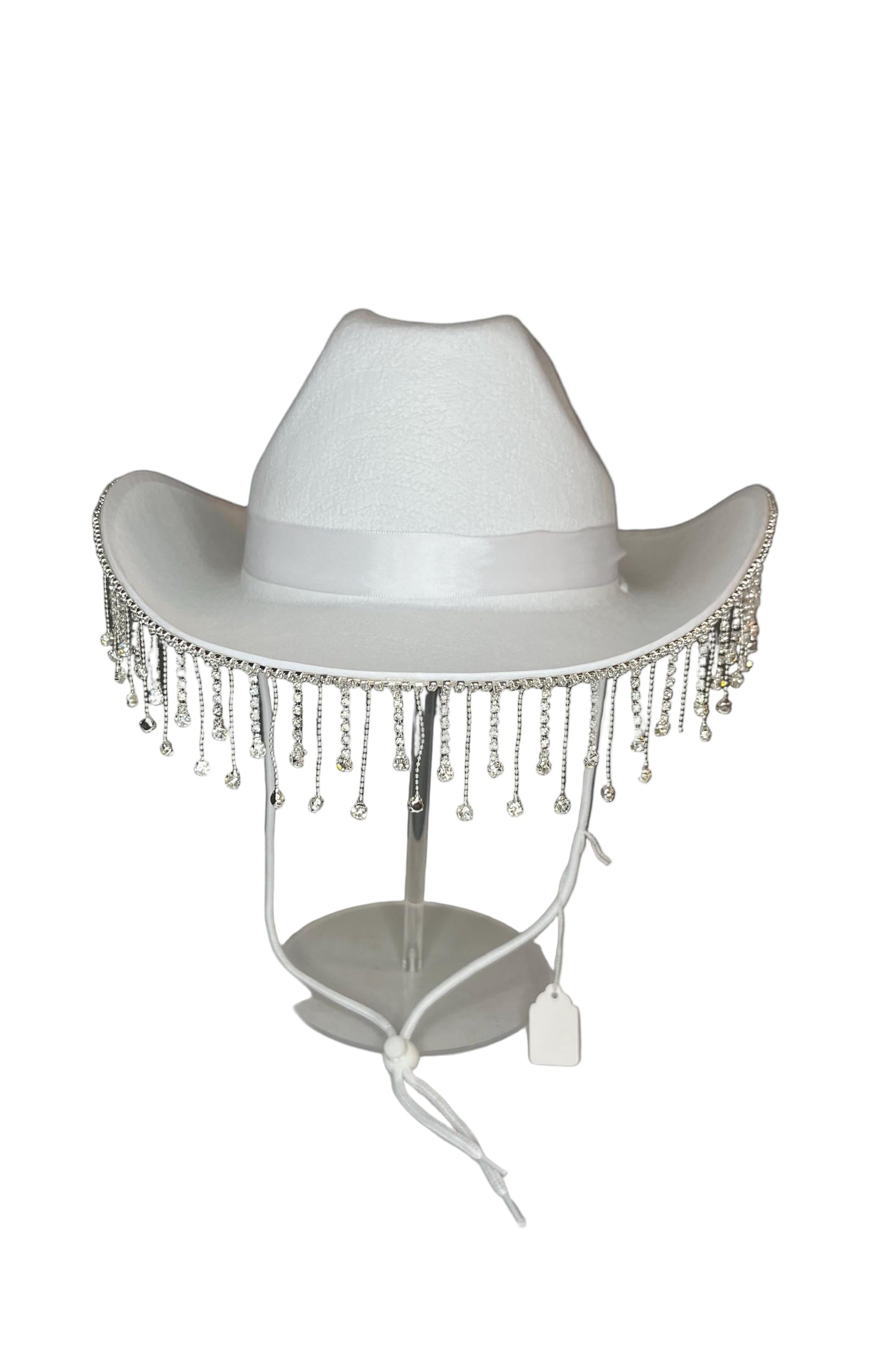 Western Cowboy Hat with Crystal Fringe Hanging Trim