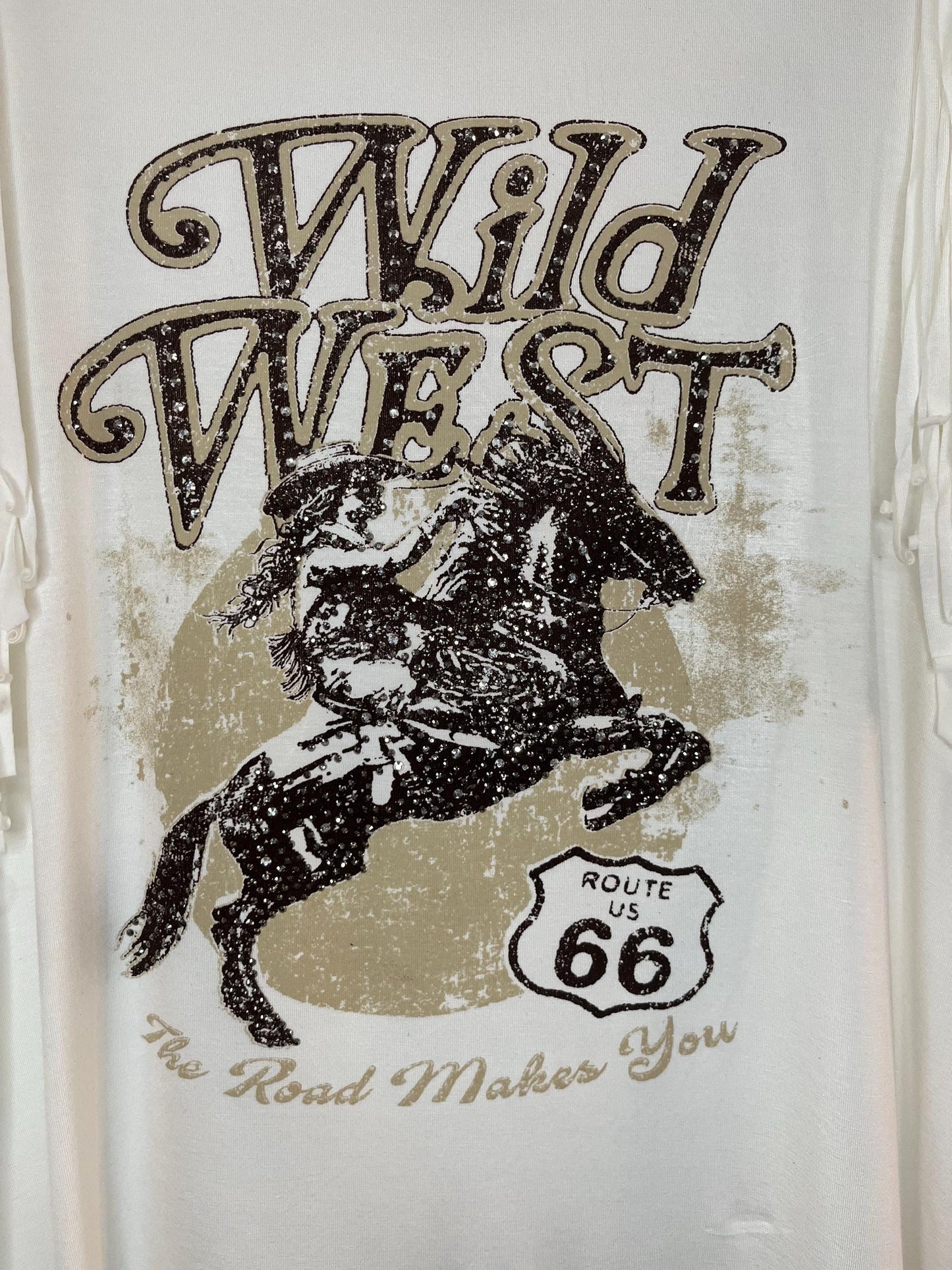 Wild West Fringe Shirt | Route 66 Graphic Tee | Cowgirl Boho Top | Rodeo Festival Fringe T-Shirt | Western Shirt Women