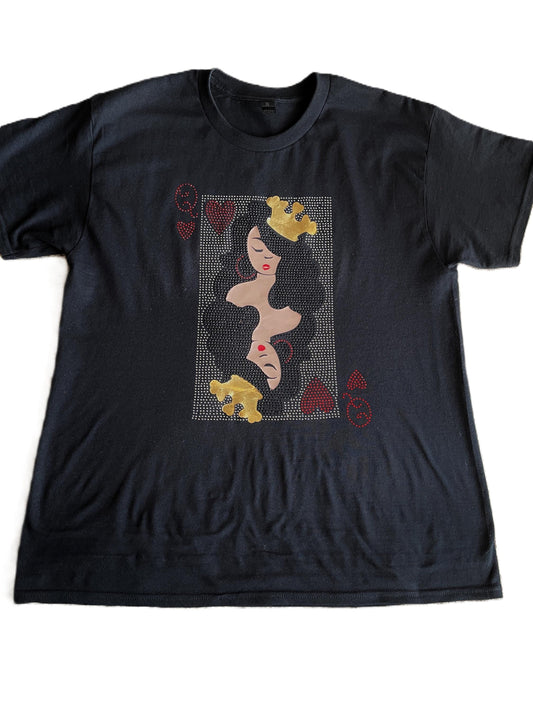 Queen of Hearts Rhinestone T Shirt