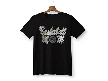 Basketball Mom Rhinestone-Sequence T-Shirt