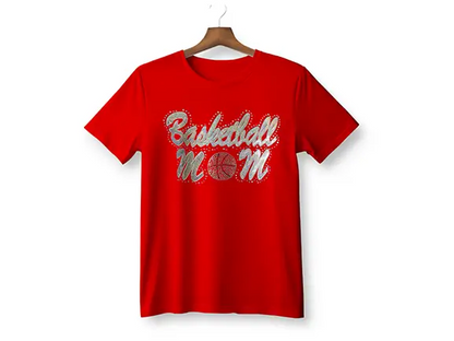 Basketball Mom Rhinestone-Sequence T-Shirt