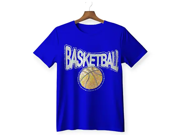 Basketball Rhinestone-Sequence T-Shirt