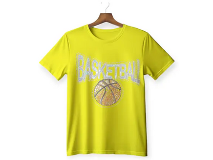Basketball Rhinestone-Sequence T-Shirt